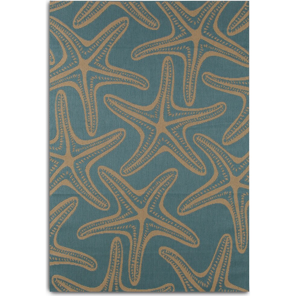 starfish blue outdoor area rug   