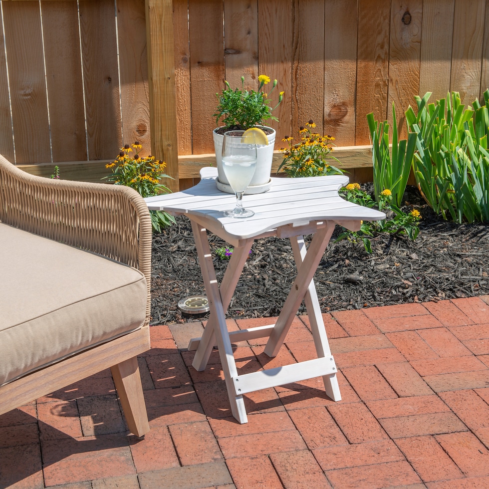 starly white end table   