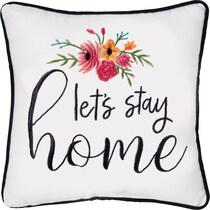 stay home white accent pillow   