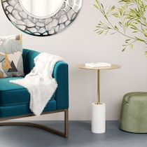 stead gold white side table   