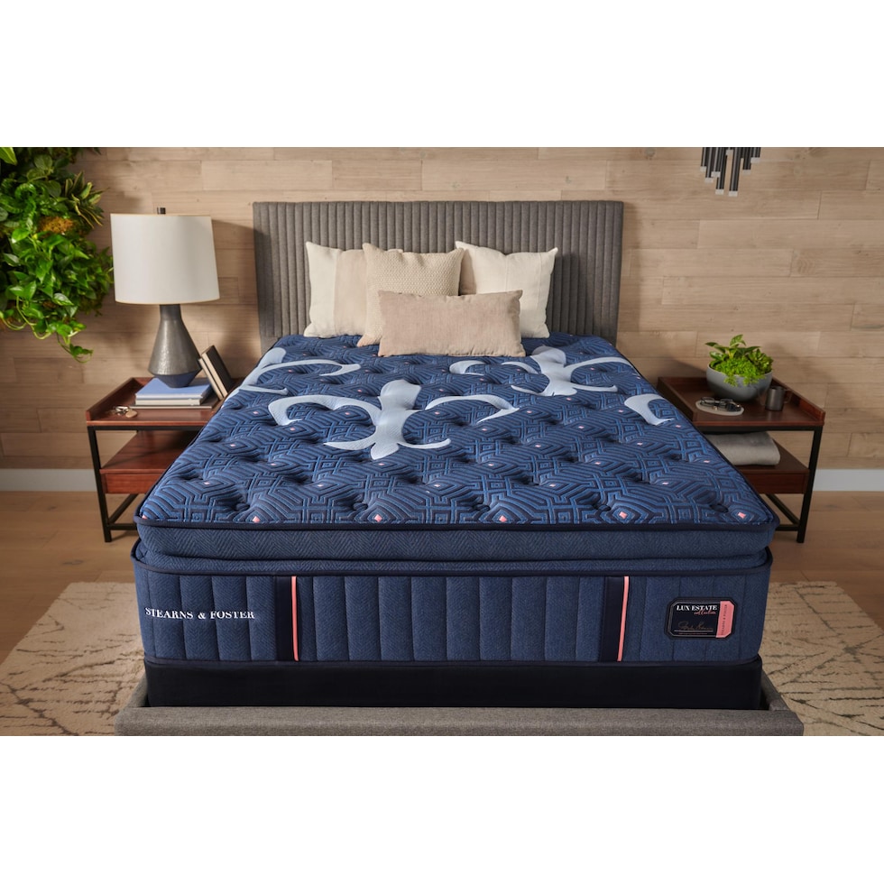 stearns & foster lux estate blue king mattress   