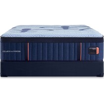 stearns & foster lux hybrid blue queen mattress low profile foundation set   