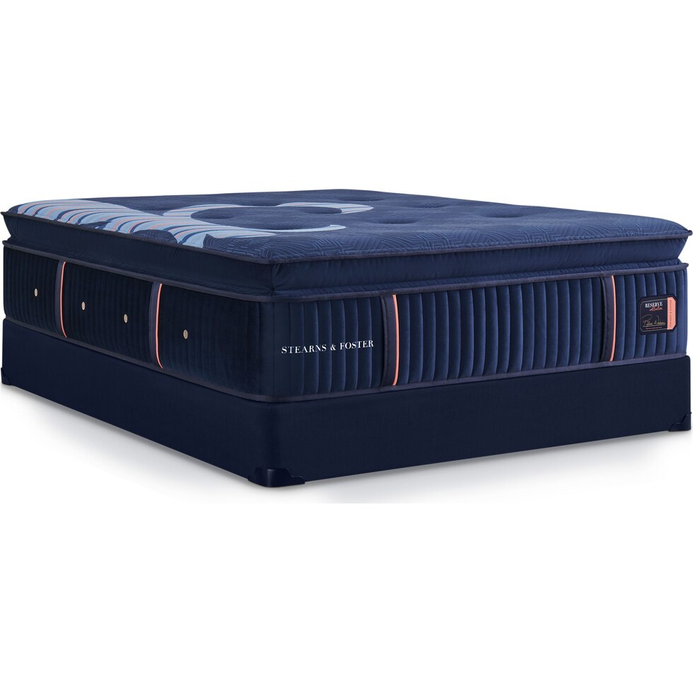 stearns & foster reserve blue california king mattress foundation set   