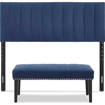 Stella Queen Upholstered Headboard and Bench Set