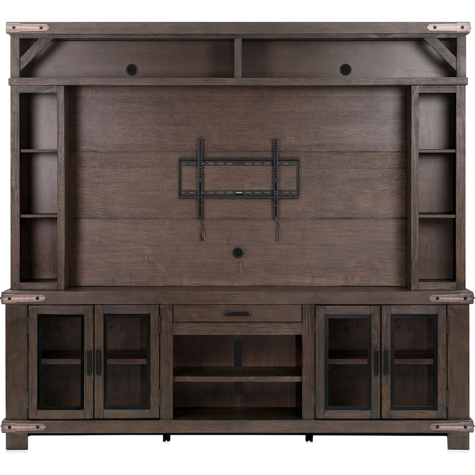 sterling entertainment dark brown entertainment wall unit   