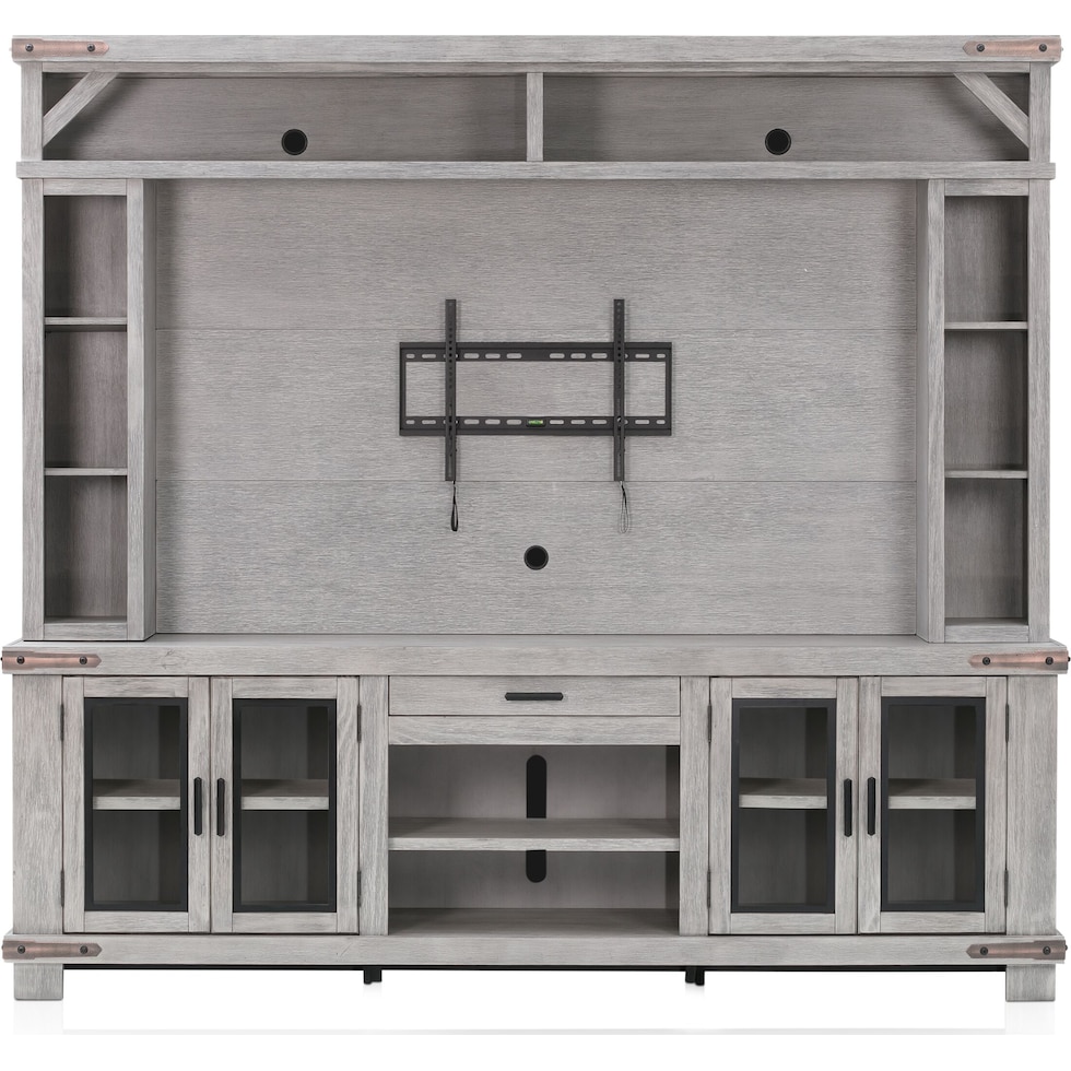 sterling gray entertainment wall unit   