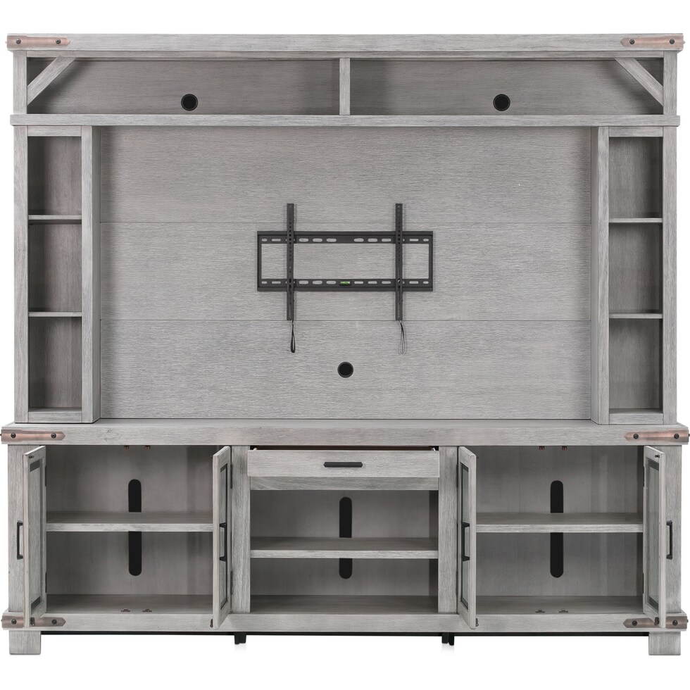 sterling gray entertainment wall unit   