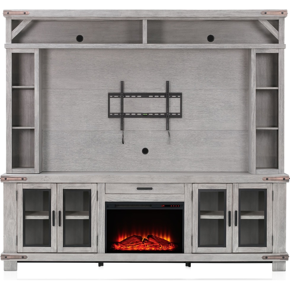 sterling gray entertainment wall unit   