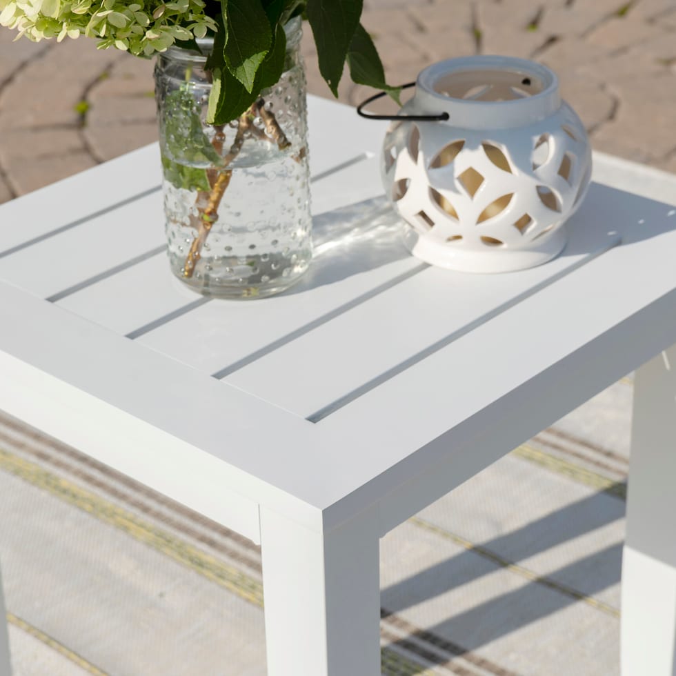 stonehaven white outdoor side table   