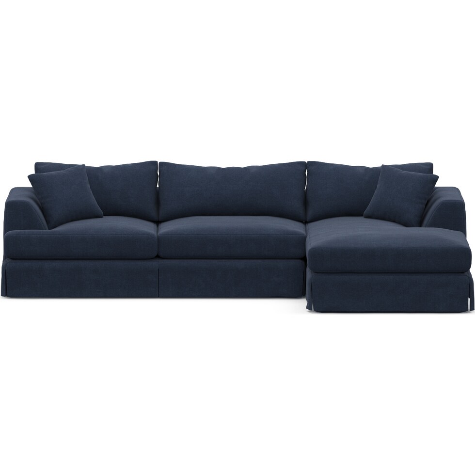 storey blue  pc sectional with right facing chaise   