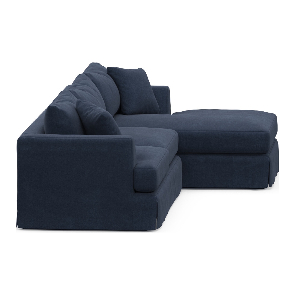 storey blue  pc sectional with right facing chaise   