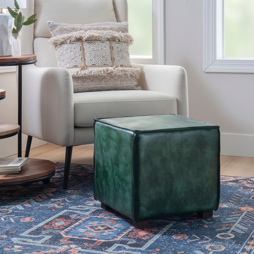 stowe green ottoman   