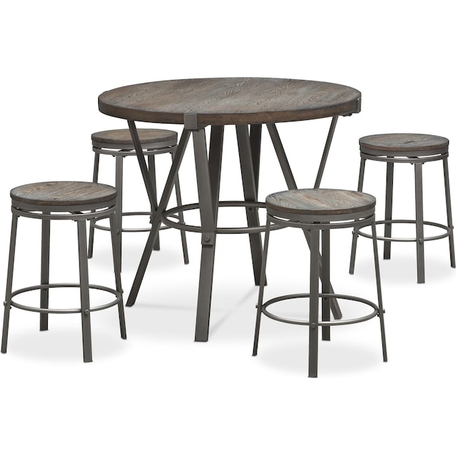 Dining Room Furniture - Stratton Counter-Height Table and 4 Stools