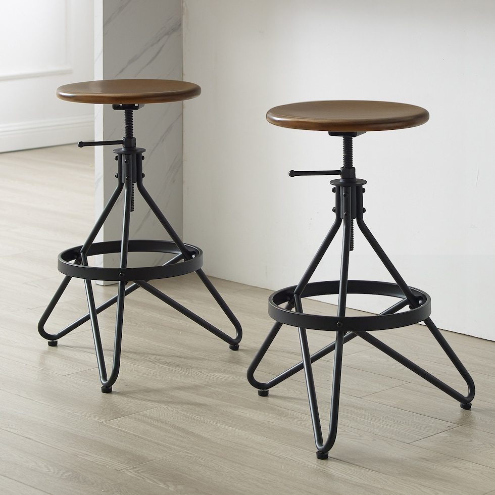 suki brown matte black bar stool   