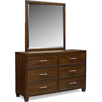 sullivan dark brown dresser & mirror   