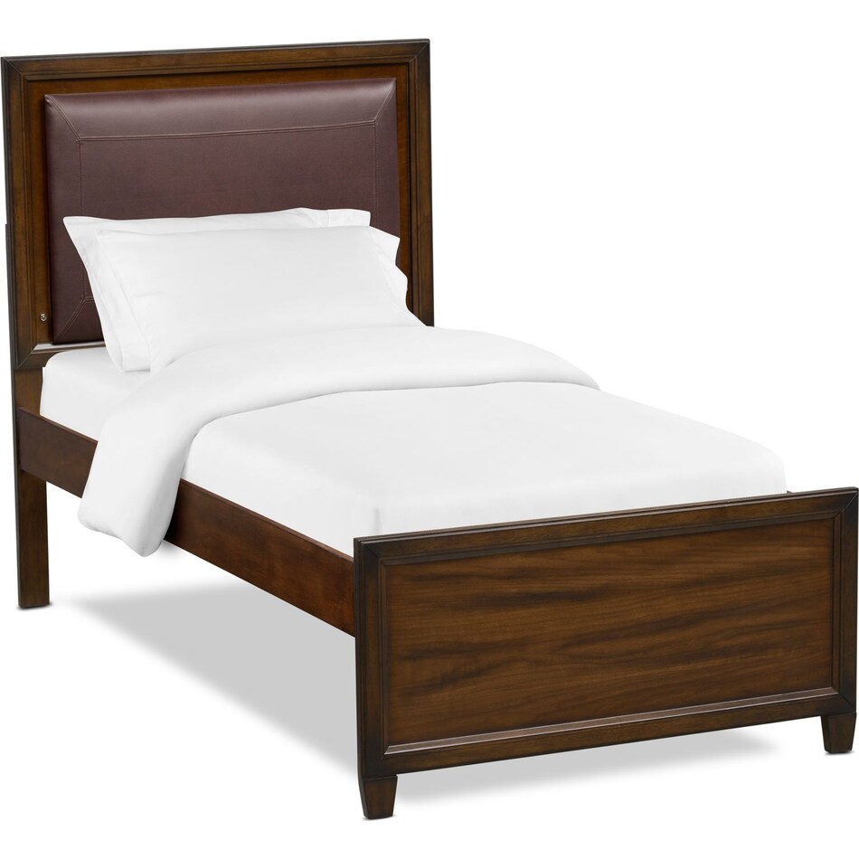 sullivan dark brown full upholstered bed   