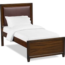 sullivan dark brown twin upholstered bed   