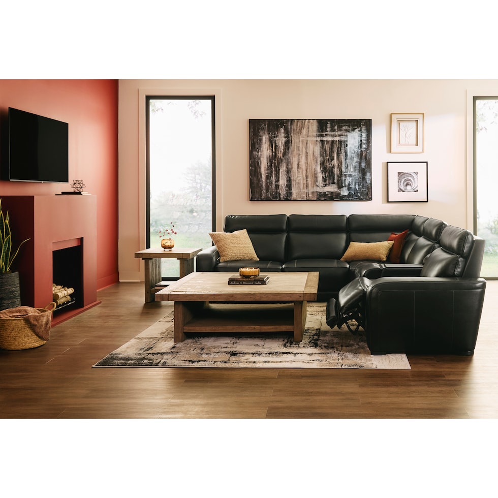 summit black sectional   