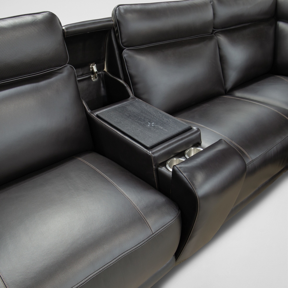 summit black sectional   