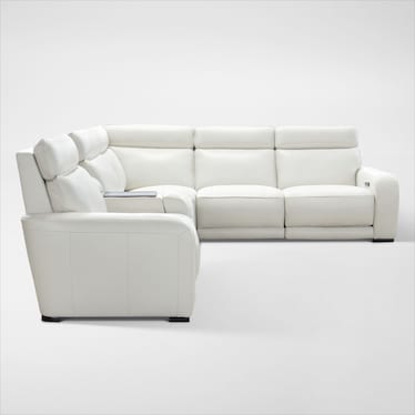 Summit Triple-Power 6-Piece Reclining Sectional with Immersive Sound and Console
