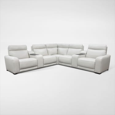 Summit Triple-Power 7-Piece Reclining Sectional with Immersive Sound and Two Consoles