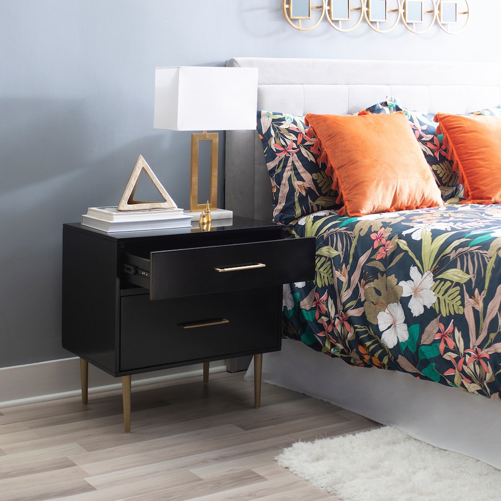 sumo black nightstand   