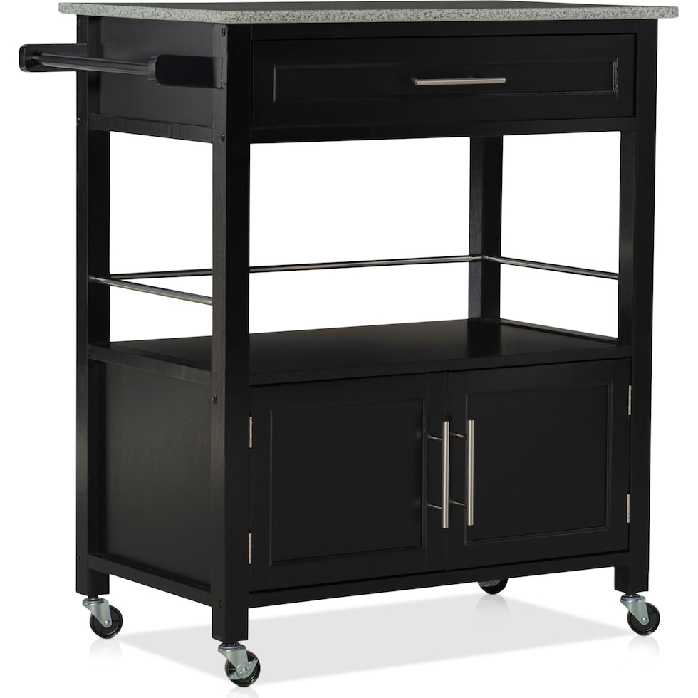 swanson black kitchen cart   