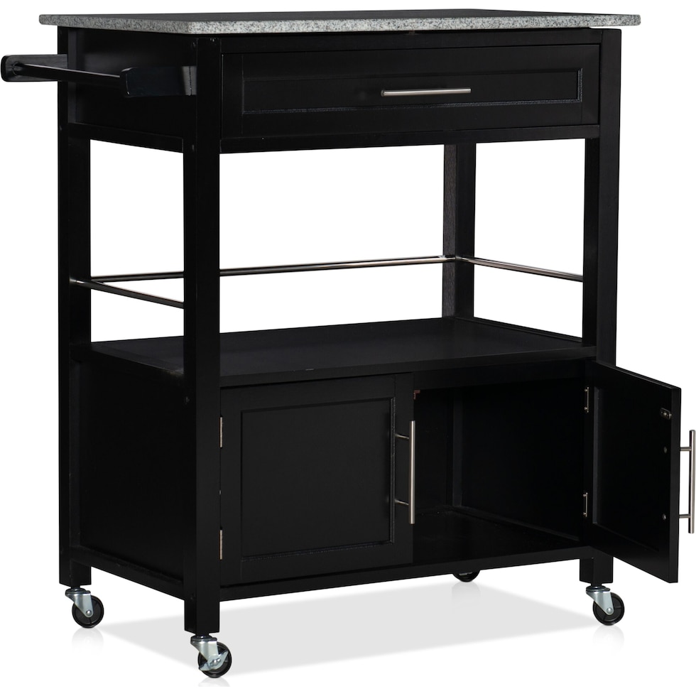 swanson black kitchen cart   