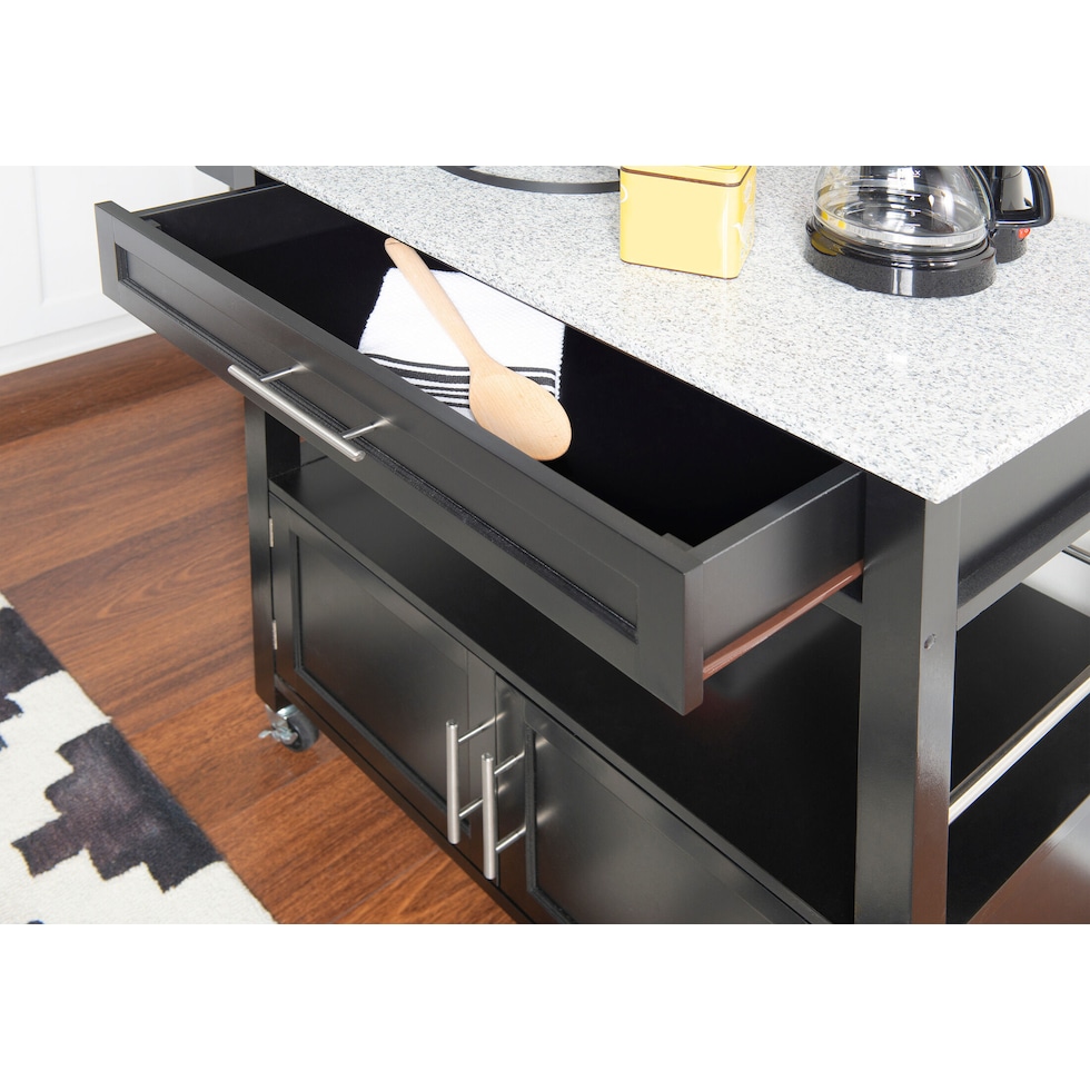 swanson black kitchen cart   