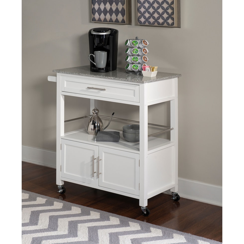 swanson white kitchen cart   