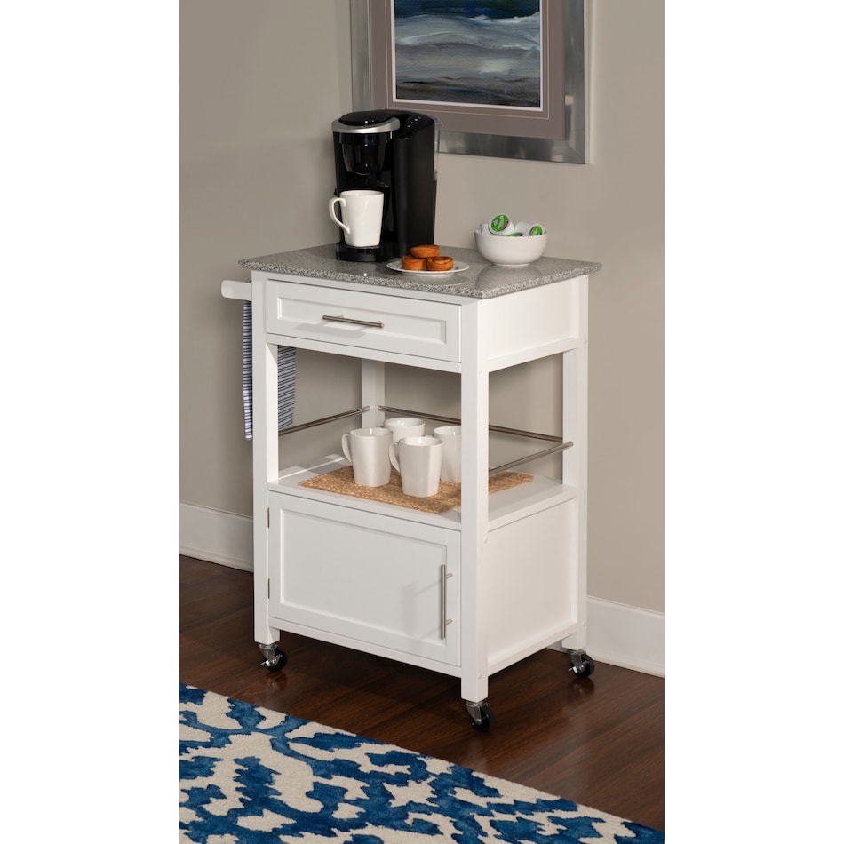 swanson white kitchen cart   