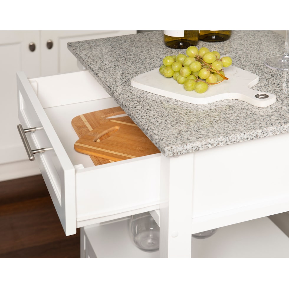 swanson white kitchen cart   