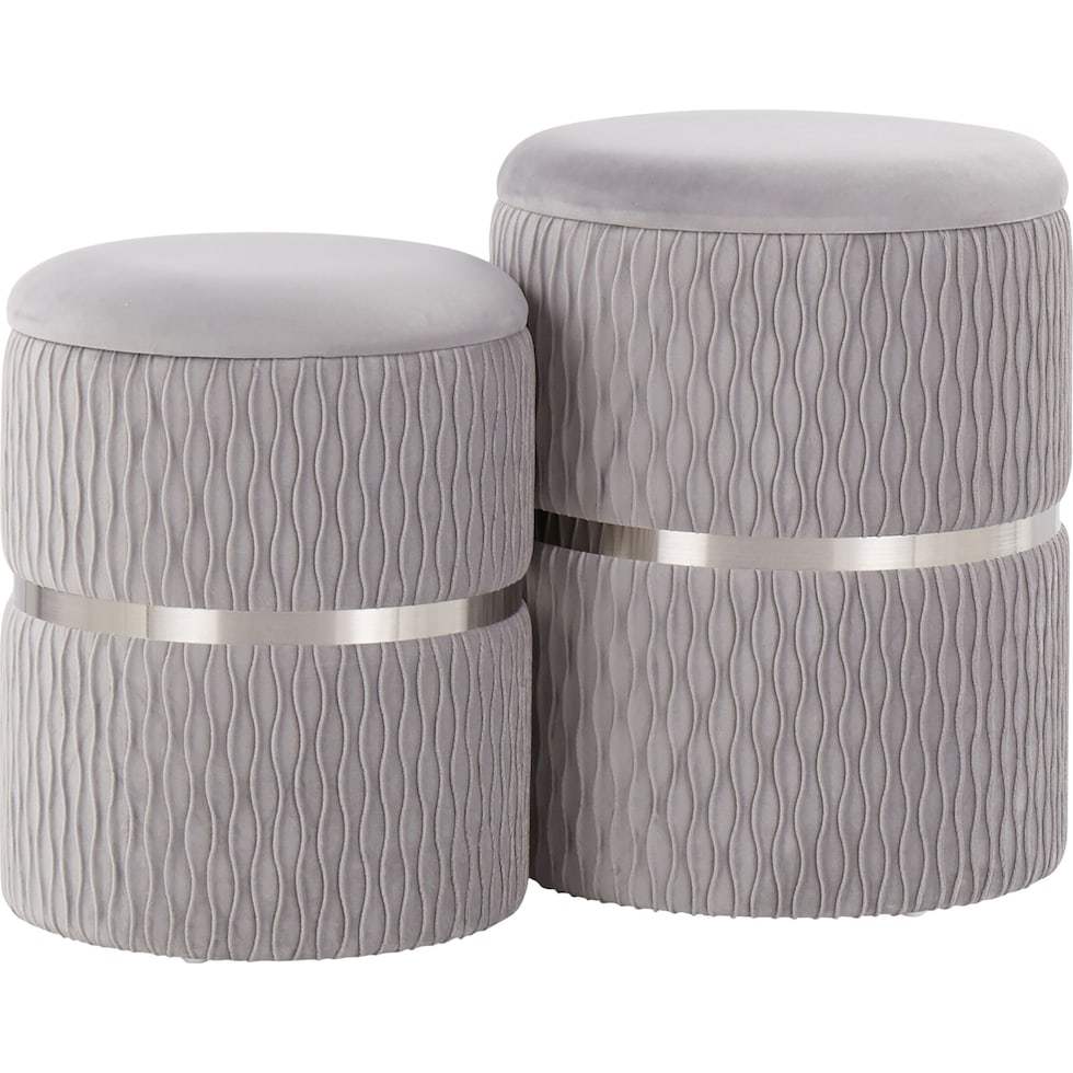 swift chrome silver ottoman   