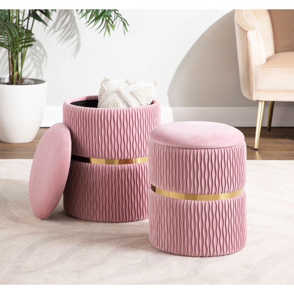 swift gold pink ottoman   