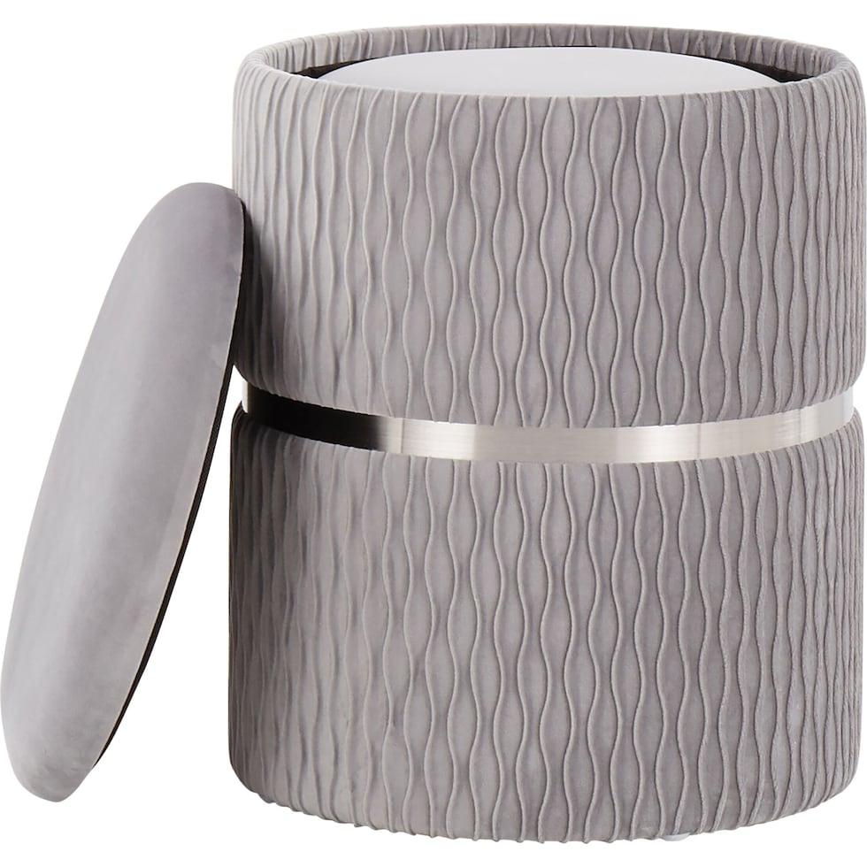 swift silver ottoman   