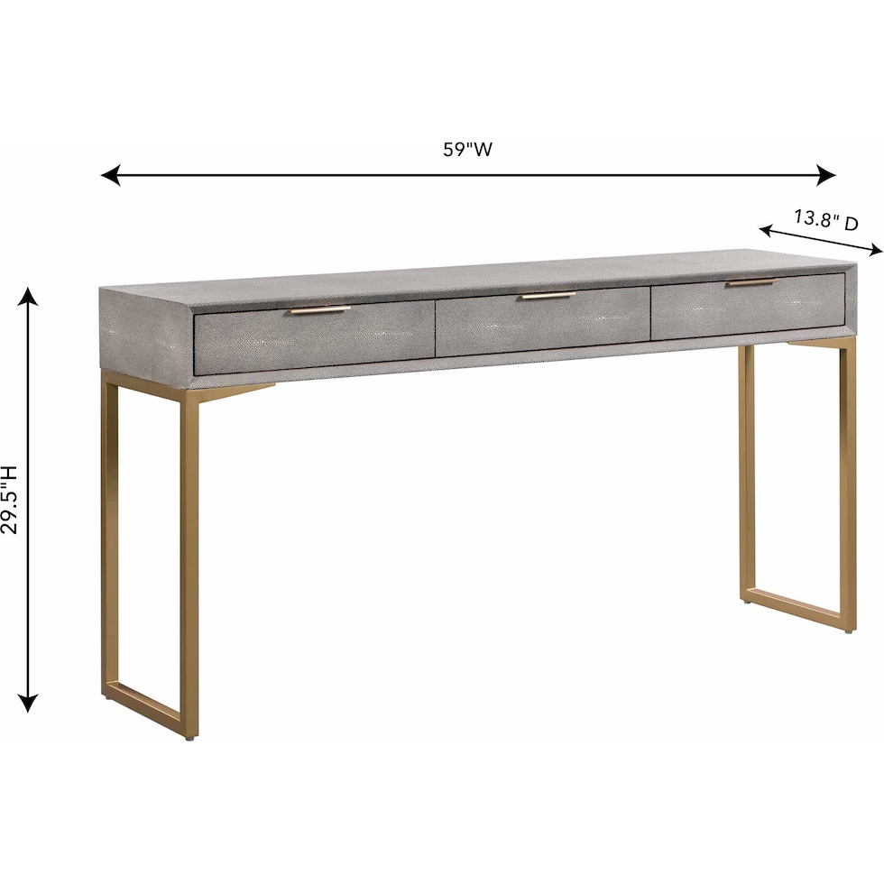 tachi gray console table   