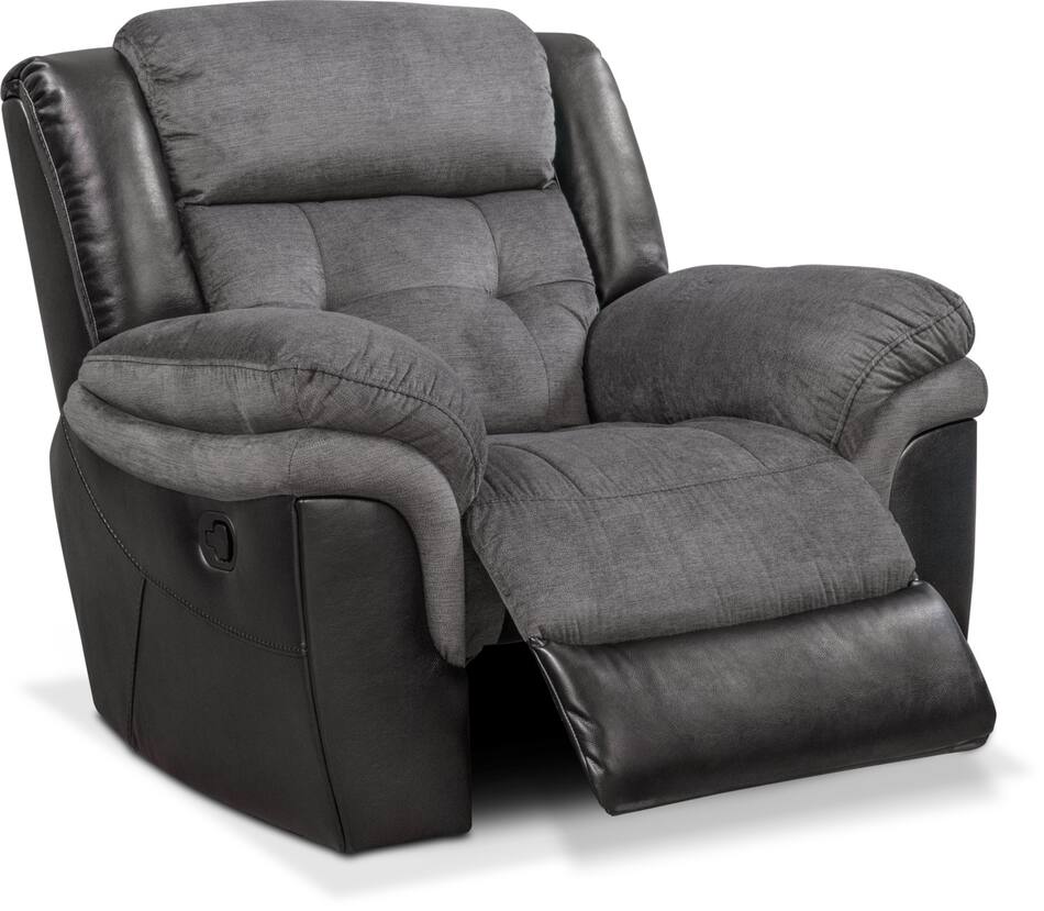 Manual Reclining Sofa, Loveseat and Glider Recliner Black Value City Furniture
