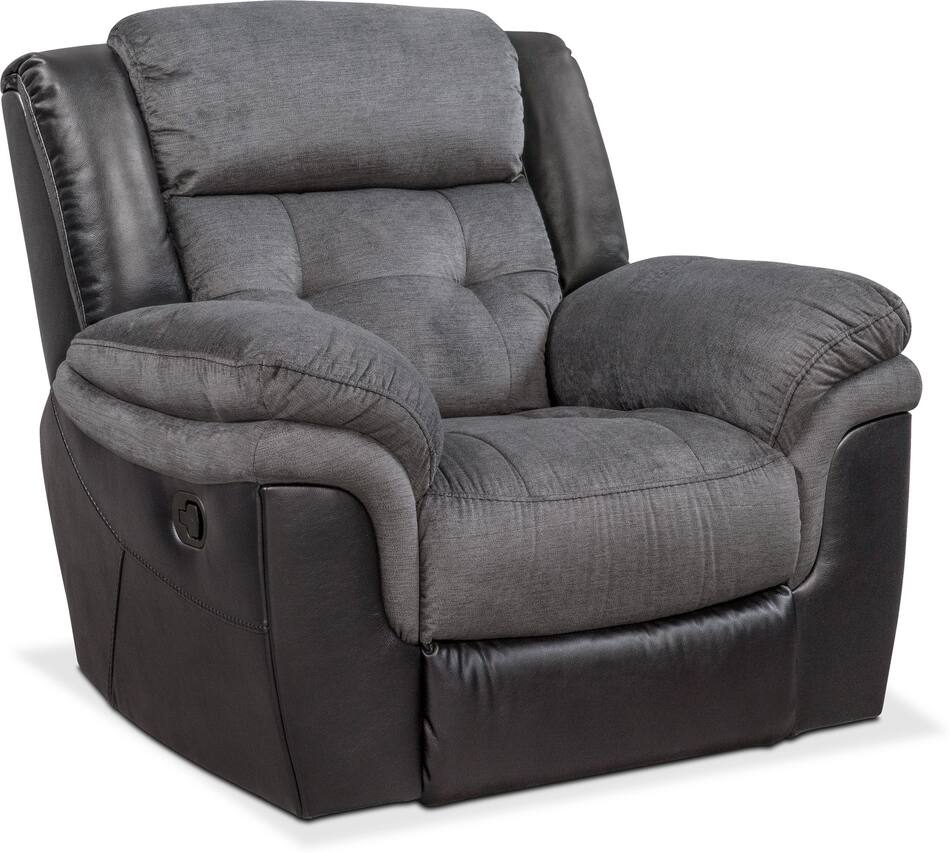 Manual Reclining Sofa, Loveseat and Glider Recliner Black Value City Furniture