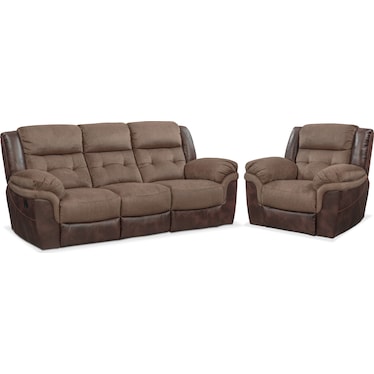 Tacoma Manual Reclining Sofa and Glider Recliner Set