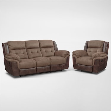 Tacoma Manual Reclining Sofa and Glider Recliner Set