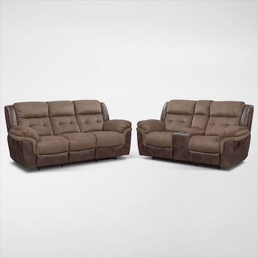 Tacoma Manual Reclining Sofa and Loveseat Set