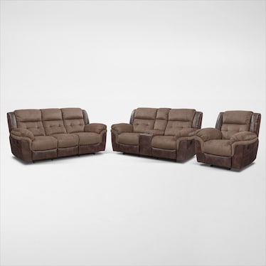 Tacoma Manual Reclining Sofa, Loveseat and Glider Recliner Set