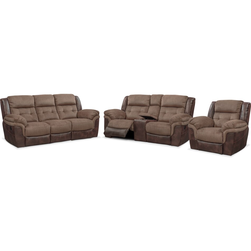 Manual Reclining Sofa, Loveseat and Glider Recliner Set Value City Furniture