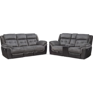 Tacoma Dual-Power Reclining Sofa and Loveseat Set