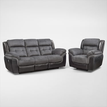 Tacoma Dual-Power Reclining Sofa and Recliner Set