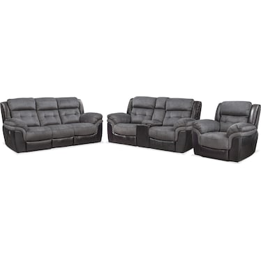 Tacoma Dual-Power Reclining Sofa, Loveseat and Recliner
