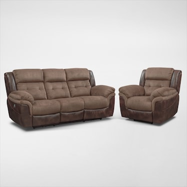 Tacoma Dual-Power Reclining Sofa and Recliner Set