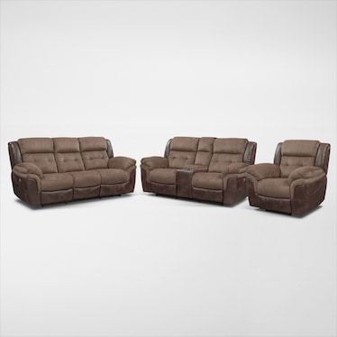 Tacoma Dual-Power Reclining Sofa, Loveseat and Recliner