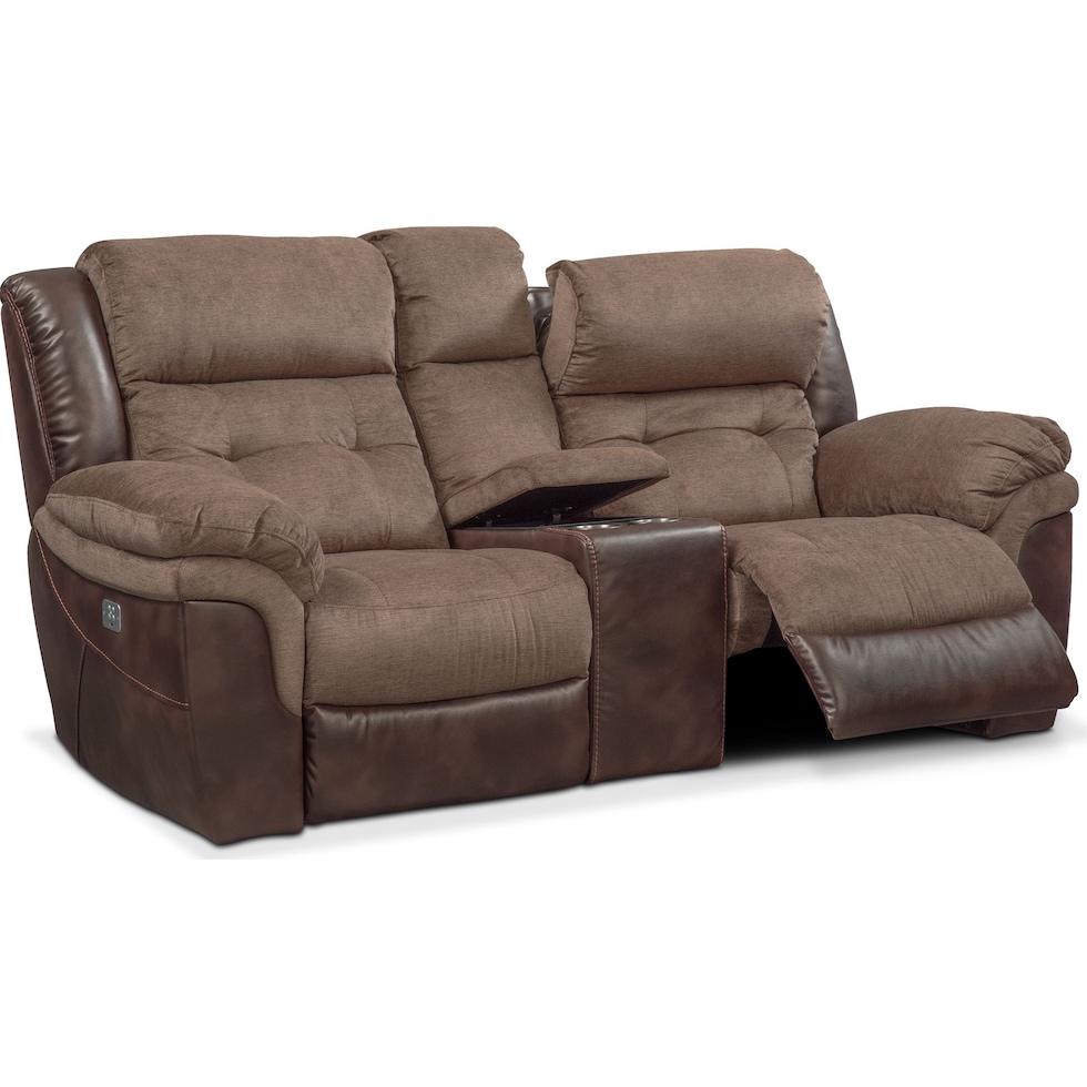 tacoma power dark brown loveseat   