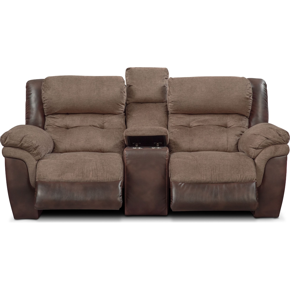 tacoma power dark brown loveseat   